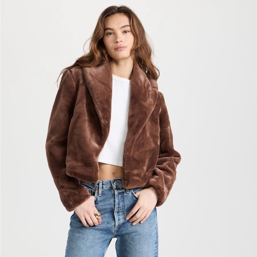 BLANKNYC Espresso Faux Fur Martini Jacket